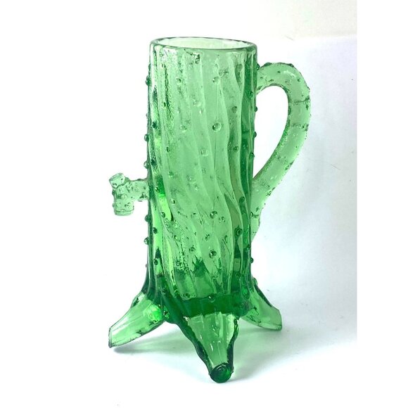 Northwood Other - Northwood Glass Mold Green Glass Stump  Creamer LG Wright Tree Trunk Pump